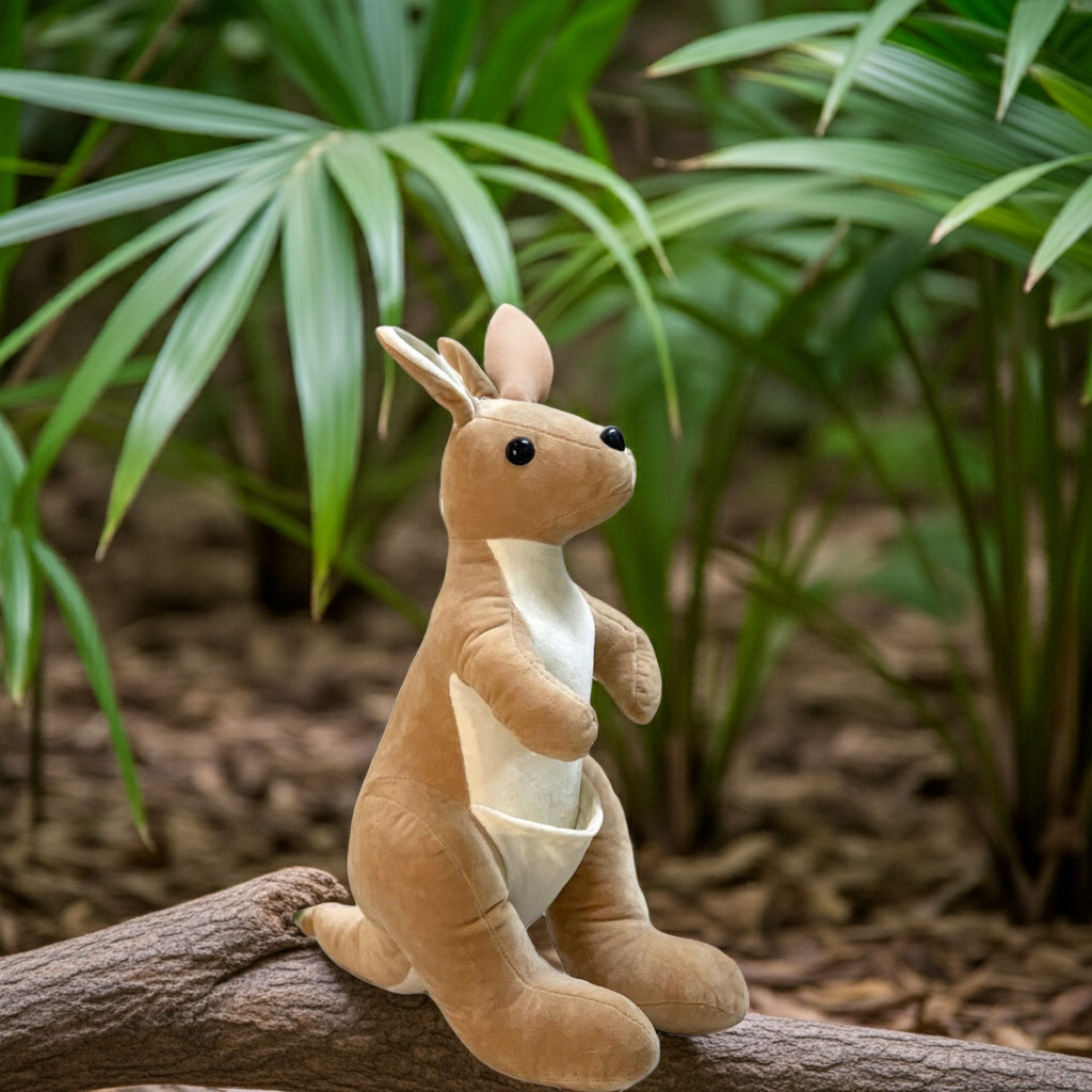 Hoppy Pouch Kangaroo – Soft Plush Toy with Baby Joey | Cute Gift for Kids & Collectors