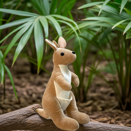 Hoppy Pouch Kangaroo – Soft Plush Toy with Baby Joey | Cute Gift for Kids & Collectors